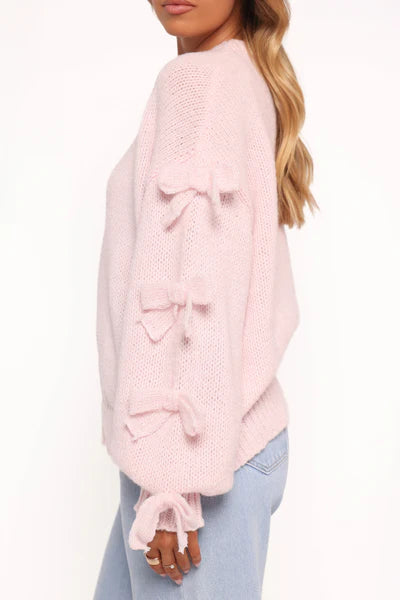 Tie Sleeve Knit Sweater