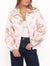 Floral Twill Zip Jacket in Pale Pink Floral