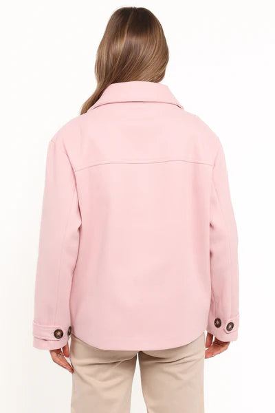 Cropped Coat in Baby Pink